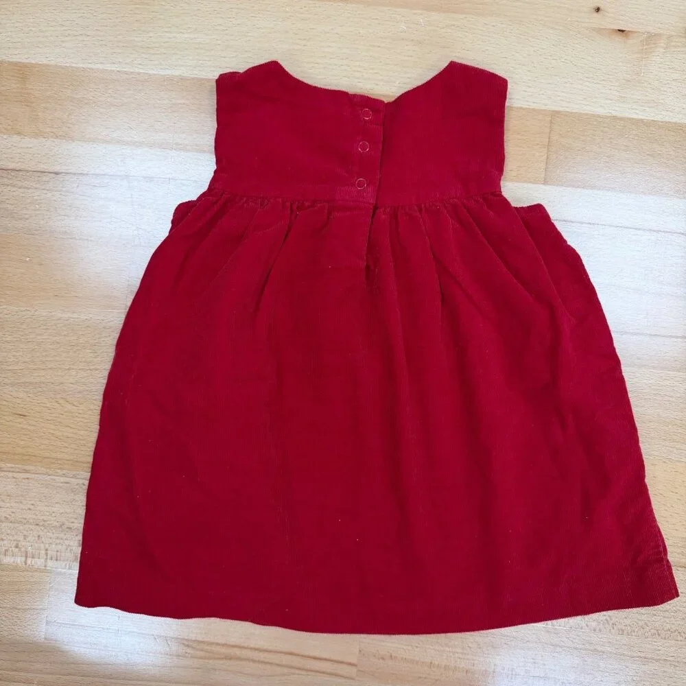 Gymboree Baby Girl Christmas Jumper Dress 6-12 Months Red Candy Cane Corduroy